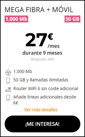 Fibra y Móvil 27€